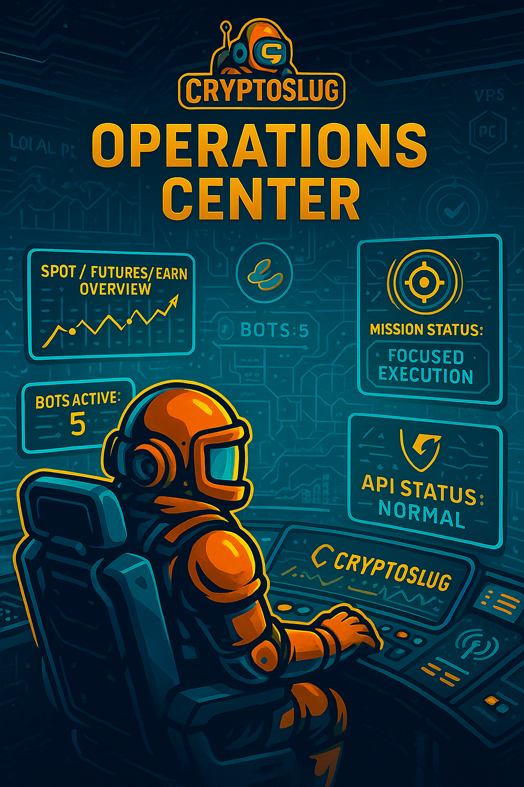 Centro de Operações CryptoSlug — cockpit táctico do setup
