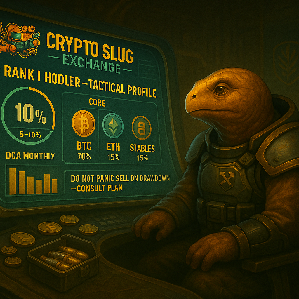 Gestão de risco para Hodlers — perfil tático Rank I — CryptoSlug