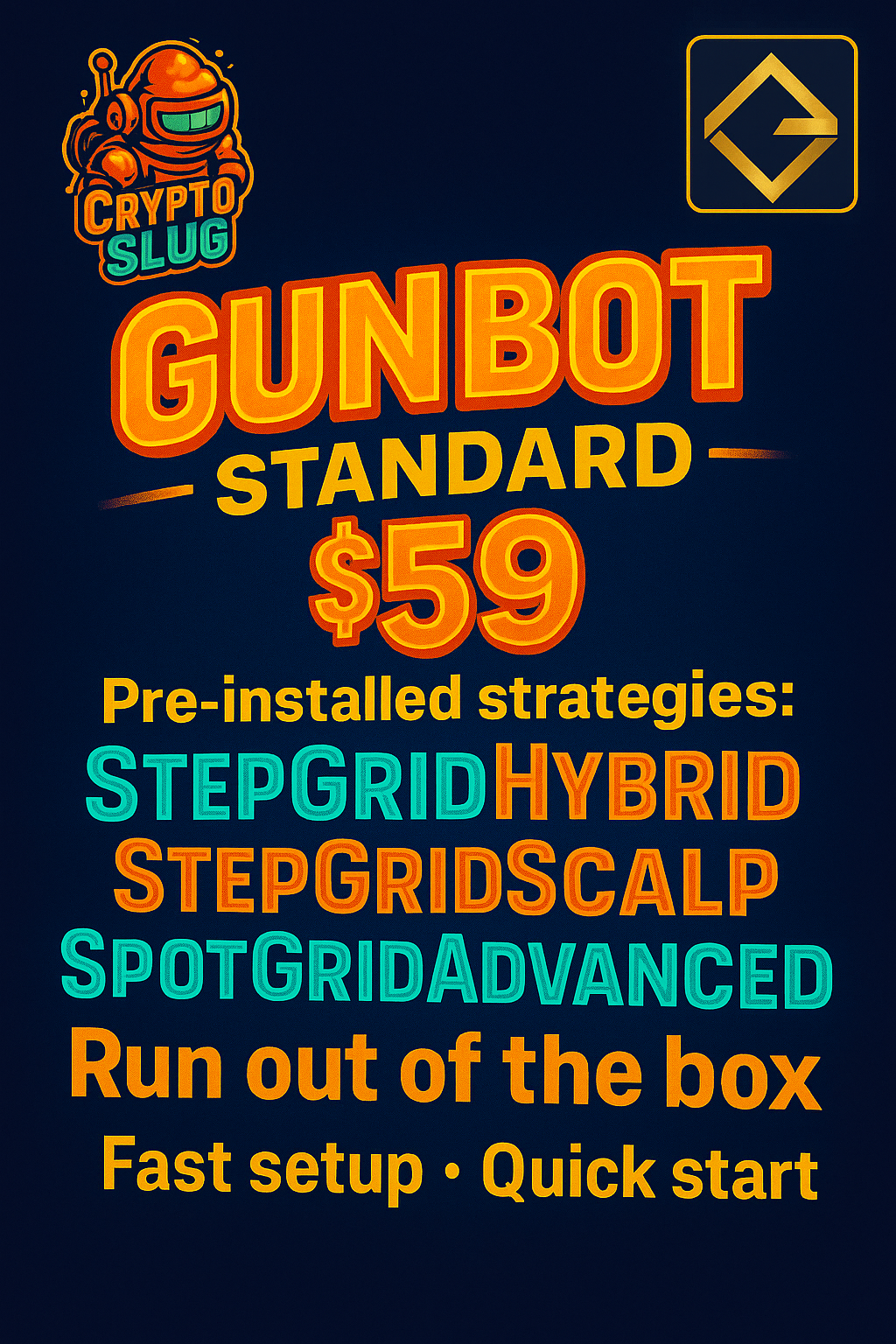 Gunbot — StepGridHybrid, StepGridScalp, SpotGridAdvanced — prontas a correr